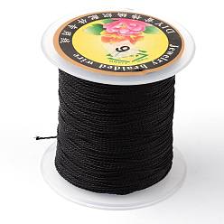 Black Round Metallic Thread, Embroidery Thread, 3-Ply, Black, 0.4mm, about 164.04 yards(150m)/roll