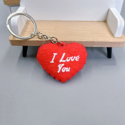 Красный Брелок из ПВХ-сумки в форме сердца, подвесное украшение для рюкзака, красные, 36x44 мм
