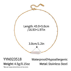 Настоящее золото 18K Элегантные кулоны из натурального пресноводного жемчуга с цепочками из нержавеющей стали для женщин., цветочный белый, реальный 304 k позолоченный, 18 дюйм (16.93 см)