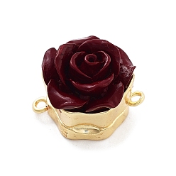 Настоящее золото 18K Латунные магнитные застежки, cmолой, без кадмия, без никеля и без свинца, цветок, реальный 18 k позолоченный, 18.5x15x14 мм, отверстие : 1.3 мм