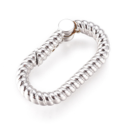 Платина Латунные пружинные кольца, овальные, платина, 12x21.5x4 мм, Внутренний диаметр: 17x7 мм