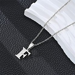 Letter F 201 ожерелья с подвесками из нержавеющей стали и стразами, цвет нержавеющей стали, не тускнеет, Буква F, 19.69 дюйм (50 см)