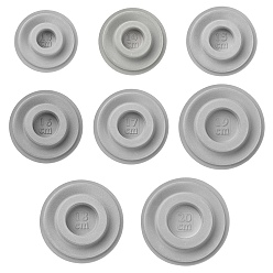 Серый 8шт 8 размеры ПЭ и флокированные дизайнерские плиты, доска для дизайна браслета, поднос для изготовления ювелирных изделий из бисера своими руками, плоско-круглые, серые, 85~107x15~16 мм, периметр браслета: 5-1/8~7-7/8 дюйм (13~20 см), 1 шт / размер