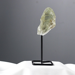 Берилл Лампа из натурального берилла с металлическим держателем-украшением, фигурка для украшения дома, энергетический камень рейки для исцеления, 110 мм
