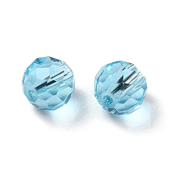 Sky Blue Glass Imitation Austrian Crystal Beads, Faceted, Round, Sky Blue, 6mm, Hole: 1mm