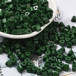 Морско-зеленый Запекание расписной стеклянной бусины, Цейлон, треугольное отверстие, душат, цвета морской волны, 5x5x4 мм, отверстие : 1.3 мм, 3150 шт / фунт