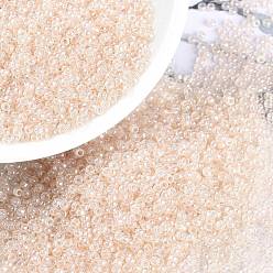 (RR3505) Прозрачный Бледно-персиковый Блеск Миюки круглые бусины рокайль, японский бисер, 15/0, (rr 3505) прозрачный бледно-персиковый блеск, 1.5 мм, Отверстие : 0.7 мм , около 27777 шт / 50 г
