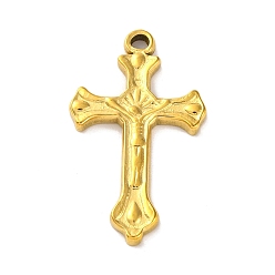 Золотой 201 подвески из нержавеющей стали, подвеска в виде креста-распятия, пасхальный, золотые, 32.5x19x2.5 мм, отверстие : 2 мм