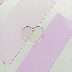 Прозрачный Прозрачные акриловые диски большие подвески, акриловые заготовки, сердце, прозрачные, 50x2 мм