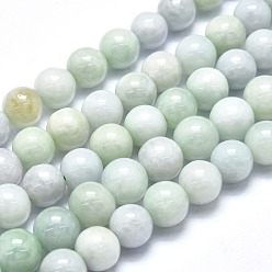 Myanmar-Jade Natürliche jadeite Perlen Stränge, Runde, 8~8.5 mm, Bohrung: 0.8 mm, ca. 48 Stk. / Strang, 15.35 Zoll (39 cm)