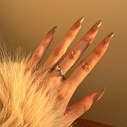 Платинированный Бабочка 925 регулируемые манжеты из стерлингового серебра с микропаве из кубических цирконий для женщин, Реальная платина, размер США 7 (17.3 мм)