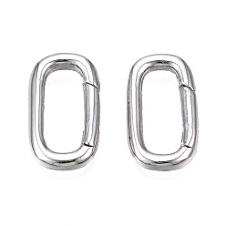 Платина Латунные пружинные кольца, без кадмия, без никеля и без свинца, овальные, платина, 18x10x2.5 мм