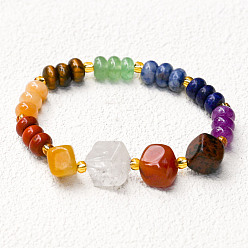 Cube Эластичные браслеты из натуральных и синтетических смешанных драгоценных камней для женщин, кубические, внутренний диаметр: 2 дюйм (5.05 см)