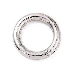 Stainless Steel Color 304 Stainless Steel Spring Gate Rings, O Rings, Stainless Steel Color, 6 Gauge, 24x4mm, Inner Diameter: 16mm