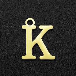 Letter K 201 прелести нержавеющей стали, лазерная резка, буквы, золотые, letter.k, 12x9.5x1 мм, отверстие : 1.5 мм