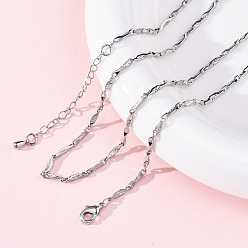 Платина Ожерелья из латунных витых звеньев цепи, с 304 из нержавеющей стали омара застежками, без свинца и без кадмия, долговечный, стойки покрытие, платина, 17.72 дюйм (45 см)