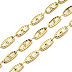 Золотой 304 цепи овальные из нержавеющей стали, ионное покрытие (ip), пайки, с катушкой, золотые, 10x4x0.8 мм