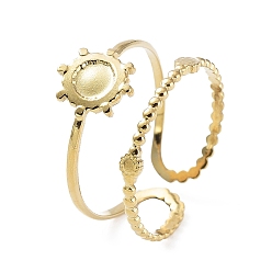 Настоящее золото 14K 304 компоненты открытого кольца манжеты из нержавеющей стали, настройки кольца чашки безеля, солнце с круглым подносом, реальный 14 k позолоченный, размер США 6 1/4 (16.7 мм), лоток : 4 мм