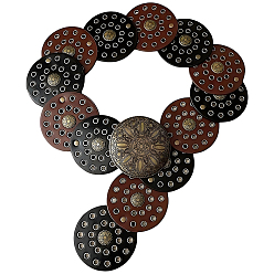 Черный Винтажные полые корсетные ремни из искусственной кожи с дисковыми застежками из сплава, античная бронза, чёрные, 974x90x5.5 мм