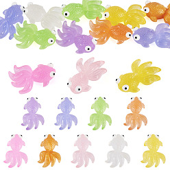 (52) Непрозрачная лаванда Светящееся украшение в виде рыбы из смолы, для изготовления кукол, украшение домашнего рабочего стола, разноцветные, 47~48x34x16~17 мм