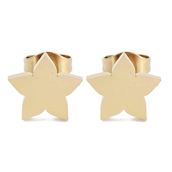 Цветок Вакуумное покрытие pvd 304 серьги-гвоздики из нержавеющей стали для женщин, золотые, цветок, 9.5x10 мм