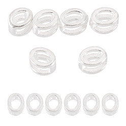 Letter O 6шт. 925 полые бусины с инициалами из стерлингового серебра, серебряные, Письмо O, 5.5~6x3.5~4x3 мм, отверстие : 3.5~4x1.3~1.7 мм