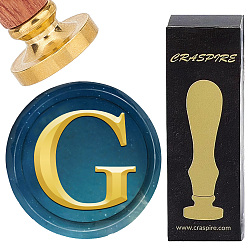 Letter G Латунная восковая печать с деревянной ручкой, для diy scrapbooking, Буква G, 25 мм