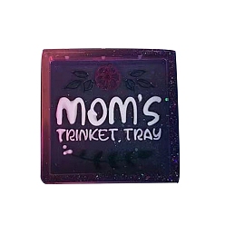 Квадрат Квадратные силиконовые формы на День матери, слово «мама», поднос «сделай сам», формы для литья смолы, для уф-смолы, изготовление изделий из эпоксидной смолы, белые, 12.2x12.2x2.1 см