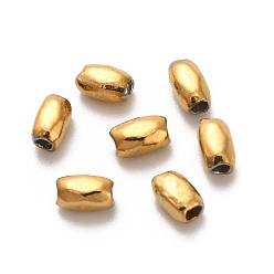 Настоящее золото 18K 304 из нержавеющей стали бусы, овальные, ионное покрытие (ip), реальный 18 k позолоченный, 3.5x2x2 мм, отверстие : 1 мм