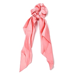 Индийский Красный Атласная ткань для лица эластичные аксессуары для волос, для девочек или женщин, резинка для волос / резинки для волос, резинка для волос / резинка для волос с длинным хвостом, платок с бантом и узлом, Держатель конского хвоста, Индийская красная, 280 мм