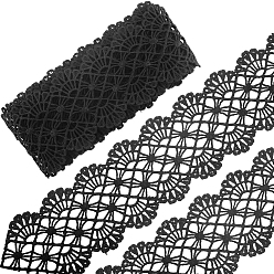 Черный 3 ярдов молочно-шелковой ленты, водорастворимое кружево, аксессуары для одежды, чёрные, 2-5/8 дюйм (66 мм)