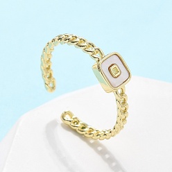 Настоящее золото 16K Кольца-манжеты из латуни для женщин, без кадмия и без свинца, квадратный, реальный 16 k позолоченный, внутренний диаметр: регулируемый