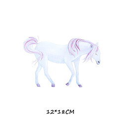 Unicorn Animal Shape Plastic Hot Melt Adhesive Heat Transfer Film, for Garment Accessories, Unicorn Pattern, 180x120mm