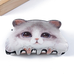 Гейнсборо Заколки для волос из ПВХ в форме кошачьих когтей, аксессуары для волос для женщин и девочек, светло-серые, 45x87x36 мм