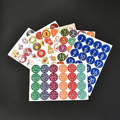 Christmas Themed Pattern Christmas Theme Stickers, for Gift Sealing Stickers, DIY Crafts, Baking Decoration, Christmas Themed Pattern, 31x19.5x0.01cm, 24pcs/sheet