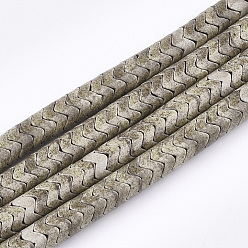 Верблюжий Природный агат бисер нитей, окрашенные, волна, верблюжие, 6.5~7x4~4.5 мм, отверстие : 1.2 мм, около 128 шт / нитка, 15.7 дюйм