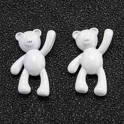 Белый Окрашенного распылением медные подвески, медведь, белые, 18x10.5x4.5 мм, отверстие : 4.5x2 мм