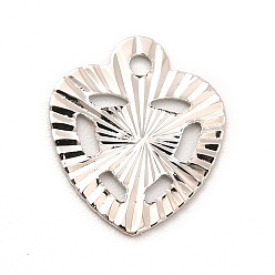 Платина Стойки обшивки латунные подвески, долговечный, шарма сердца, платина, 12x10x0.3 мм, отверстие : 1.2 мм