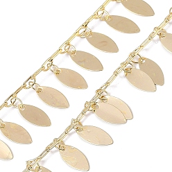 Light Gold Латунные цепочки ручной работы с конскими ушками, для ожерелья браслеты решений, долговечный, пайки, с катушкой, золотой свет, 6x6x1 мм, около 16.40 футов (5 м) / рулон