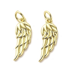 Настоящее золото 18K Латунные подвески, крыло, долговечный, без кадмия и без свинца, стойки покрытие, с целью перехода в кольце, реальный 18 k позолоченный, 19x7x1.5 мм, отверстие : 3 мм