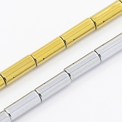 (52) Непрозрачная лаванда Grade A Electroplate немагнитных синтетический гематит бисер пряди, колонка, разноцветные, 9x3 мм, отверстие : 1 мм, около 44 шт / нитка, 15.9 дюйм