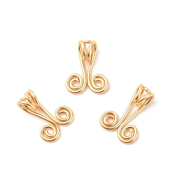 Golden Copper Wire Ornament Hook Hangers, Golden, 15x11x5mm, Hole: 3.5mm