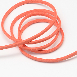 Coral Faux Suede Cord, Faux Suede Lace, Coral, 2.7x1.4mm, about 98.42 yards(90m)/roll