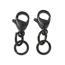 Черный 304 нержавеющая сталь застежка когтя омара, с прыжковых колец, ионное покрытие (ip), чёрные, 26.5 мм