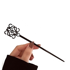 Черный Палочки для волос из нержавеющей стали, аксессуары для волос для женщин и девочек, квадратный, чёрные, 170x23 мм