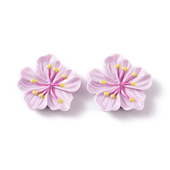 Сливовый Кабошоны из смолы, цветок, слива, 27x29.5x7.5 мм