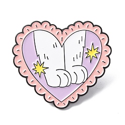 Разноцветный Эмалевые булавки, булавки для лацканов из сплава для одежды рюкзака, Сердце с кошкой, красочный, 27x30 мм