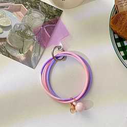 Colorful Silicone Phone Lanyard Strap Loop, Wrist Lanyard Strap with Plastic & Alloy Keychain Holder, Colorful, 10.2cm