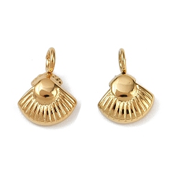 Shell Shape 304 прелести нержавеющей стали, золотые, формы раковины, 8.5x6.5x2.5 мм, отверстие : 2 мм