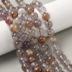Лодолит Кварц Натуральные фиолетовые фантомные кварцы, фиолетовые лодолитовые кварцевые бусины, нити, круглые, 10.5 мм, отверстие : 0.8 мм, около 37 шт / нитка, 15.16 дюйм (38.5 см)